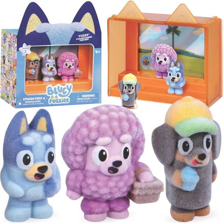 Bluey FIGUREN-SET Schattenland, 3 Velourfiguren für Kinder ab 4 Jahren, Sammleredition