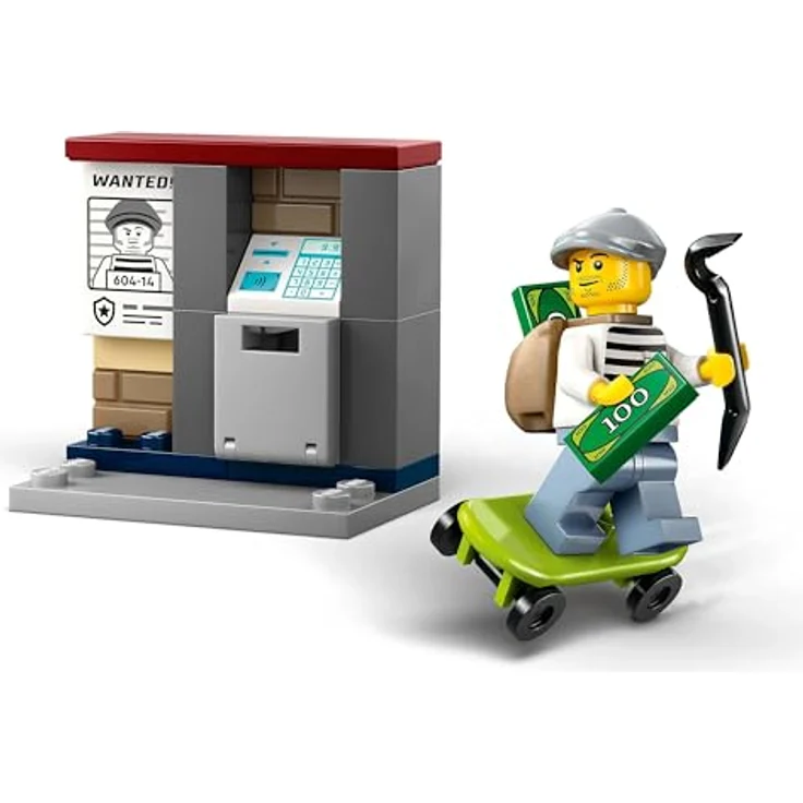 LEGO City 60455 - Verfolgungsjagd mit dem Polizeimotorrad, 65-teiliges Set für Kinder ab 4 Jahren mit Polizeimotorrad und Skateboard. – Bild 7