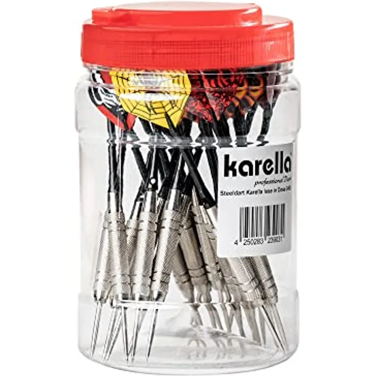 Karella Steeldarts 24 St. in Großbox, 19g, Messingbarrel mit Alushaft, 2 BA Kleingewinde