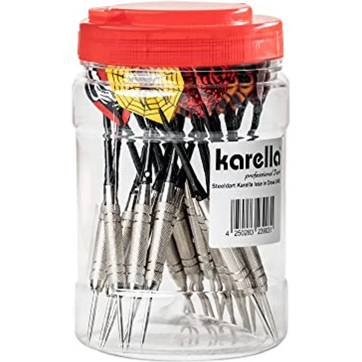 Karella Steeldarts 24 St. in Großbox, 19g, Messingbarrel mit Alushaft, 2 BA Kleingewinde – Bild 1