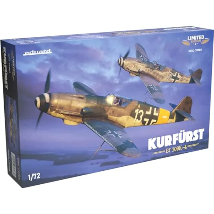Eduard Edualdo 1/72 Dual Combo Limited Edition Coahurst Bf109K Modellbausatz, Kunststoff mit 9 Markierungen (8x Deutschland, 1x Italien) und Ätzteilen