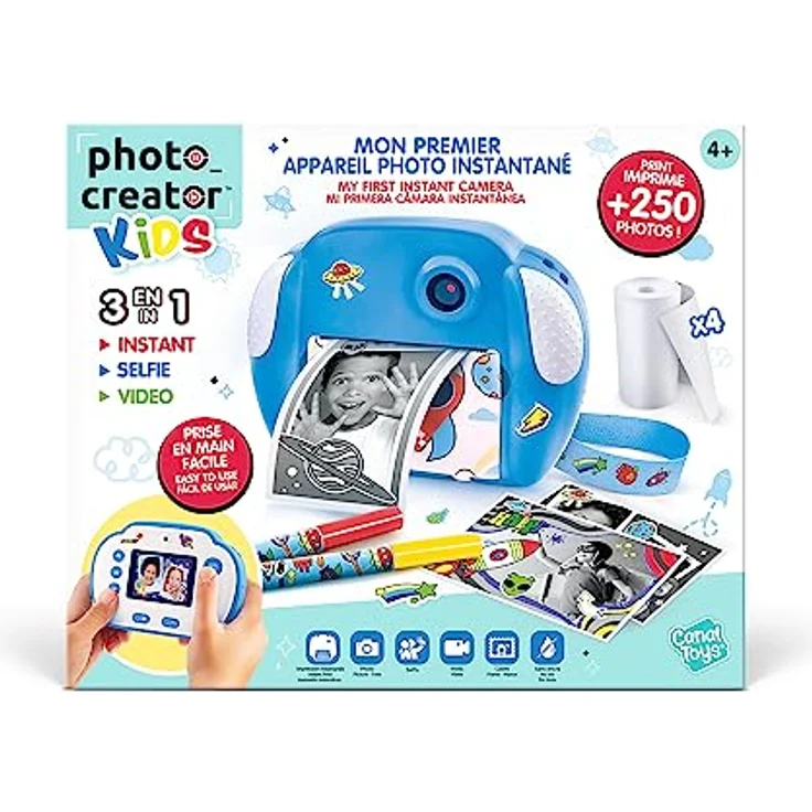 Canal Toys Appareil Photo Instantane, Kinderkamera mit 12 MP Auflösung und 1080p Videoaufnahme, blau – Bild 2