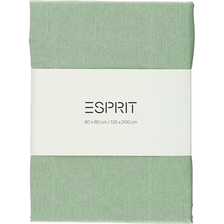 Esprit Home NEU! Premium Bettwäsche 135 x 200 cm Baumwolle 2teilig - Grün - inkl. einem Kopfkissenbezug 80x80cm - Sportlicher UNI Look mit ESPRIT Logostickerei – Bild 2