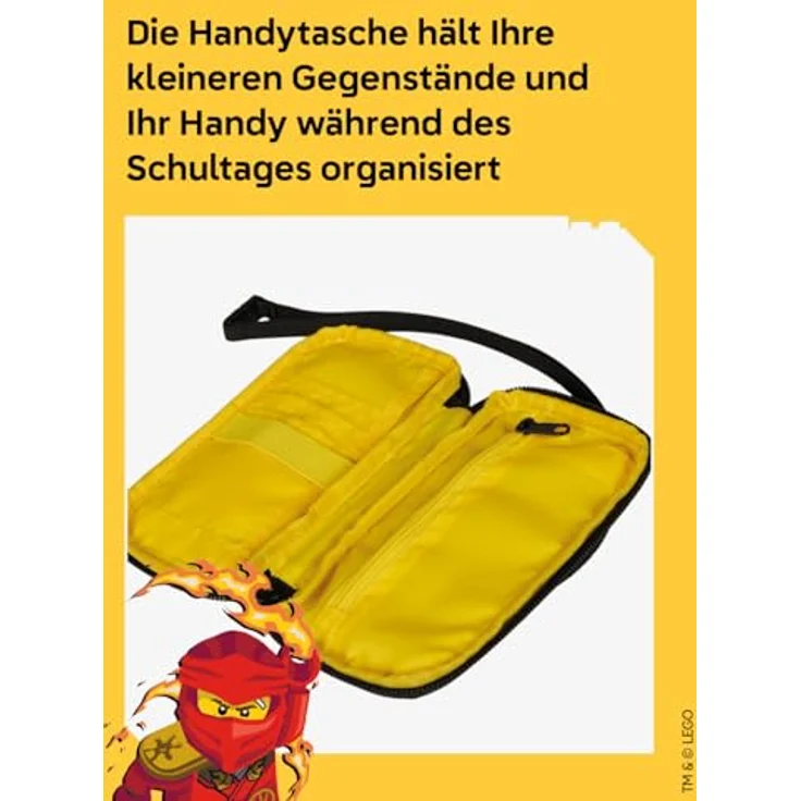 SKANDO BAGS LEGO® NINJAGO® Portmonee Kinder mit Handyfach, Reißverschluss & Umhängeband, perfekt für Spinjitzu Master, 17 x 9,5 x 2 cm – Bild 5
