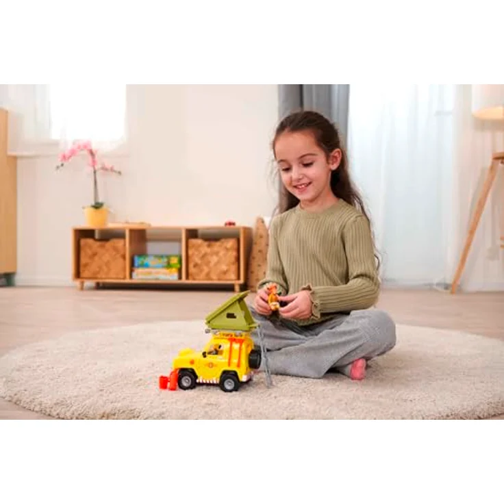 Simba Feuerwehrmann Sam Geländewagen mit Dachzelt, ausklappbar, 16 cm, Figur, Licht, Seilwinde, Zubehör, ab 3 Jahren – Bild 3