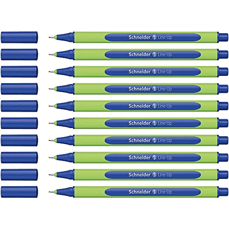 Schneider Line-Up Fineliner (Strichstärke 0,4 mm, aus biobasiertem Kunststoff, ausgezeichnet mit Der blaue Engel) 10 Stück, lapis blue