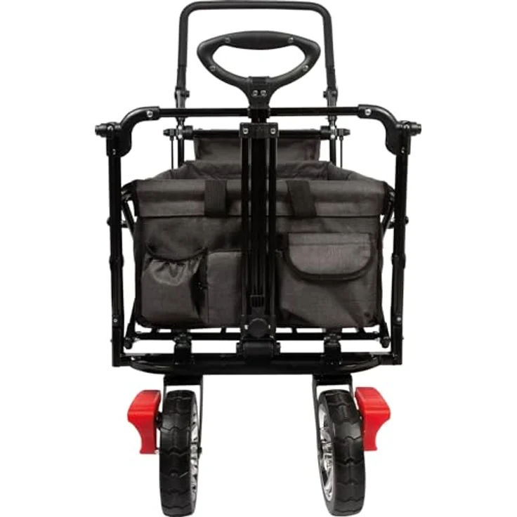 small foot Bollerwagen mit Dach, Ablagekorb, Regenschutz & Transporttasche, bis 80 kg belastbar - Schwarz – Bild 10