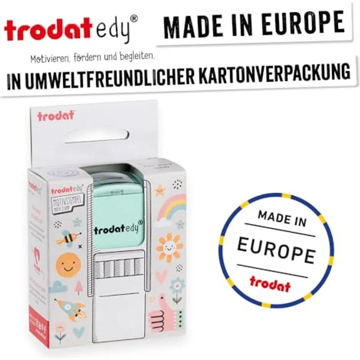 trodat edy®Fix Motivstempel Daumen 2,0 x 2,0 cm, grün, pastell-grünes Gehäuse, 1 St. – Bild 7