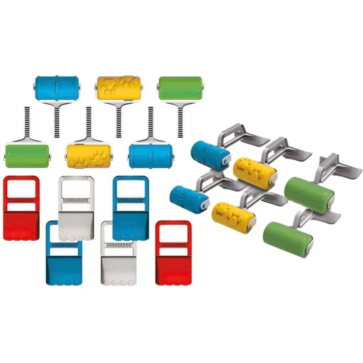 dantoy Klassisches Sandwerkzeug-Set, vielseitige Spielzeuge mit robusten Musterrollern und Schaufelgreifer für kreative Sand- und Tonaktivitäten, mehrfarbig
