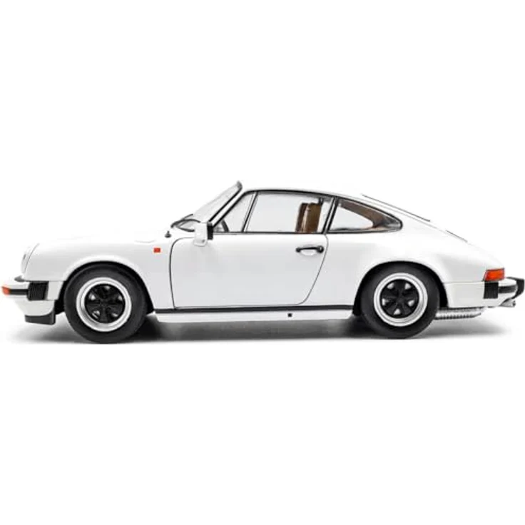 Solido Porsche 911 (930) 3.0 SC, Diecast Modellauto im Maßstab 1:18, Weiß mit schwarzen Stoßfängern und braunem Interieur – Bild 4