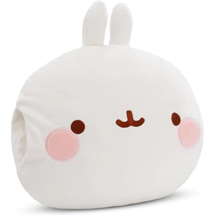 NICI Handmuff Molang 33x33x10cm - Flauschiger Kinder Muff mit Molang Gesicht für Mädchen, Jungen & Babys, Handwärmer ideal für kalte Tage, Weiß – Bild 1