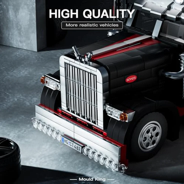 Mould King 10037 Technik Amerikanischer LKW, Klemmbausteine Set mit 1797 Teilen, detailgetreues Design und hochwertige ABS-Materialien, für Erwachsene ab 14 Jahren – Bild 5