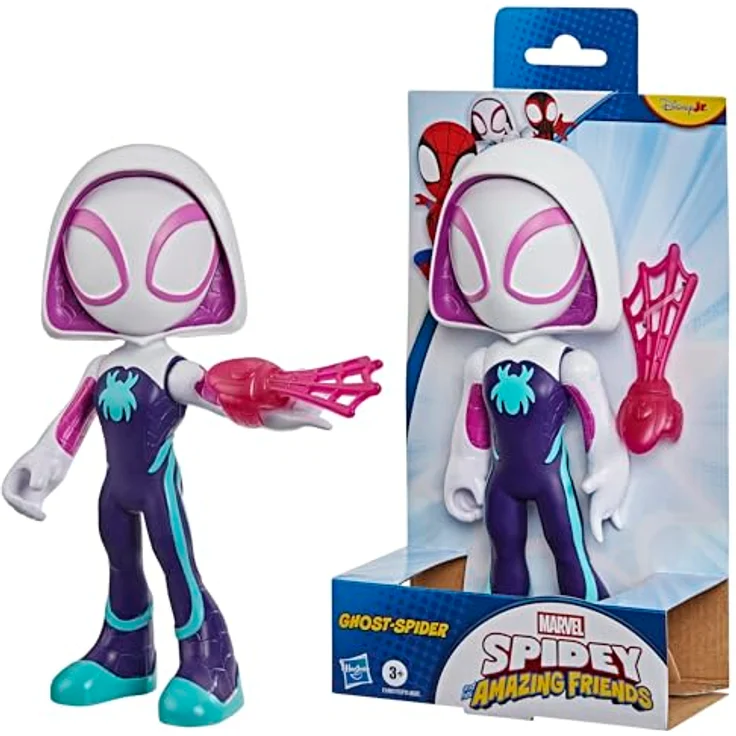Hasbro Marvel Spidey and His Amazing Friends Ghost-Spider Figur, supergroß (23 cm), poseierbar, ab 3 Jahren – Bild 1