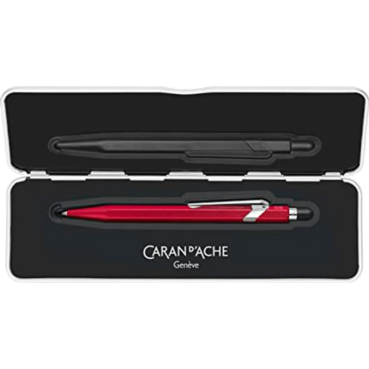 Caran d'Ache 849 Colormat-X, Kugelschreiber mit Etui, rot, farbenfrohe Regenbogenkollektion – Bild 3
