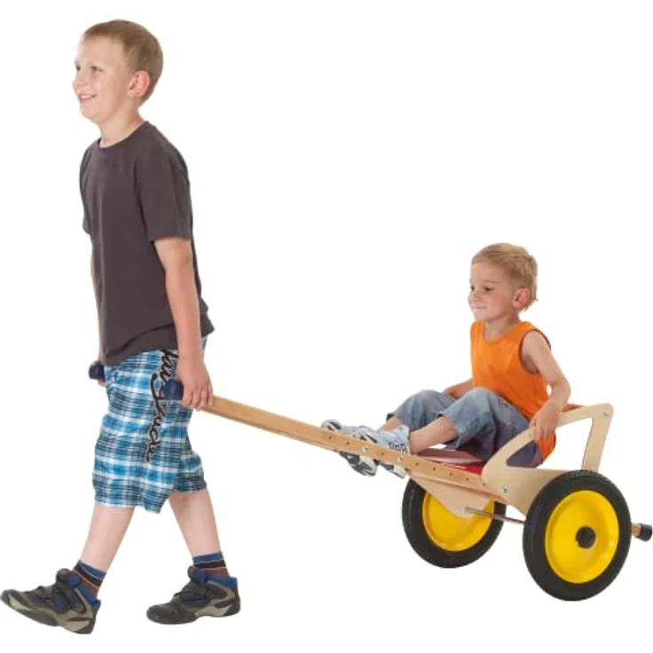 Pedalo Sulki (12"), Laufrad aus geöltem Birkenmultiplex mit rot lackiertem Sitz und Rückenlehne, inkl. seitlichen Haltegriffen und gepolsterten Stangen – Bild 6