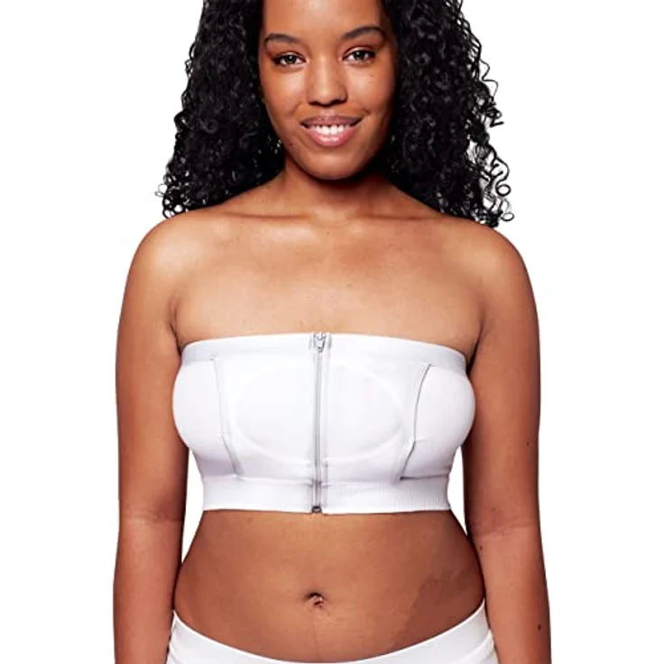 Medela Hands-free Abpump-Bustier von Medela | Abpump-BH für bequemes Abpumpen mit dem Material Adaptive Stretch für eine perfekte Passform Weiß XL – Bild 1