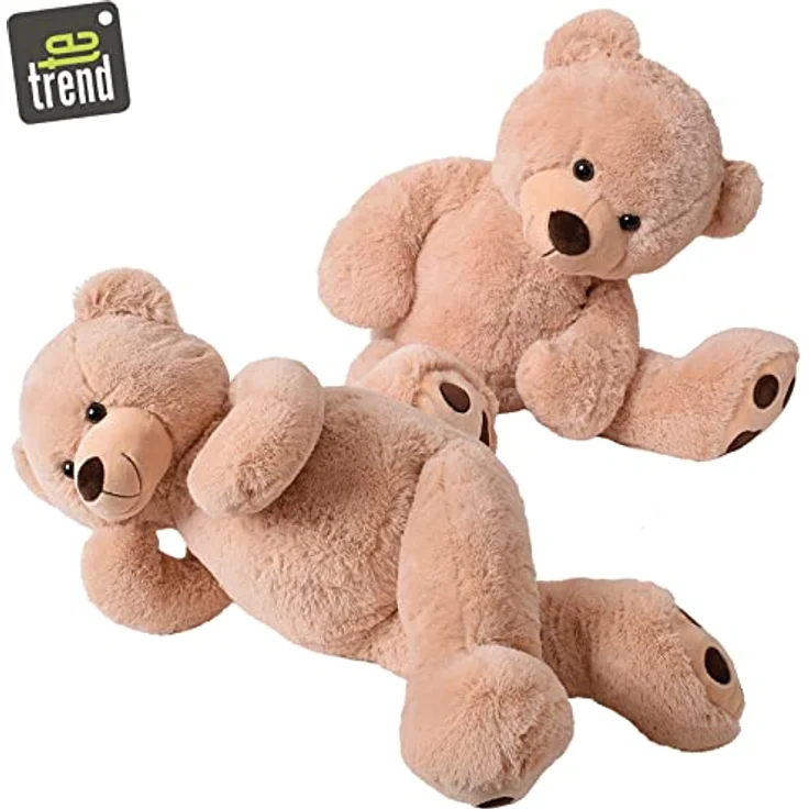 TE-Trend XXL Teddybär Plüschtier 100cm - Kuscheliger Riesen Teddy mit gestickten Tatzen für Kinder und Erwachsene - Braun – Bild 2