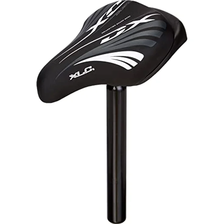 XLC SA-C03 Unisex Jugend Kinder-Sattel, grau, Satteldecke aus Vinyl, Stahlgestell, inkl. Stütze 25,4 mm – Bild 1