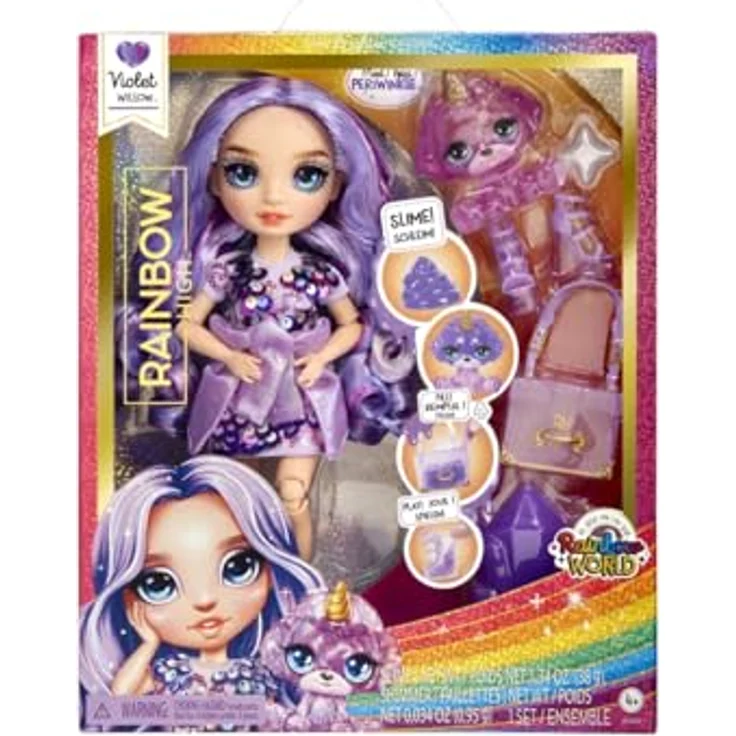 Rainbow High Anziehpuppe Classic Rainbow Fashion Doll - Violet (purple), Modepuppe mit tollen Accessoires und langen Haaren zum stylen – Bild 2
