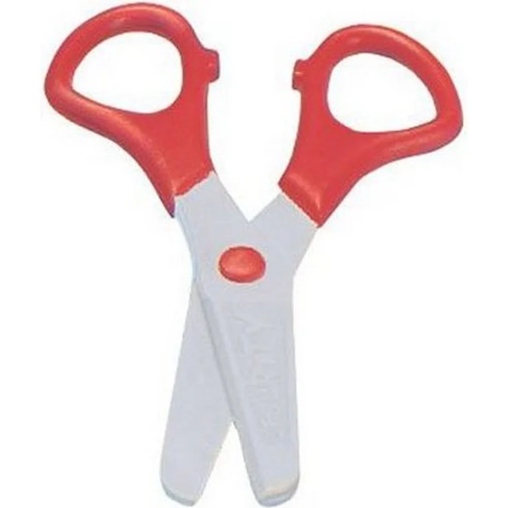 WEDO Bastelschere Bambino, Papierschere mit abgerundeter Spitze, farblich sortiert (grün, gelb, rot, blau), 125mm