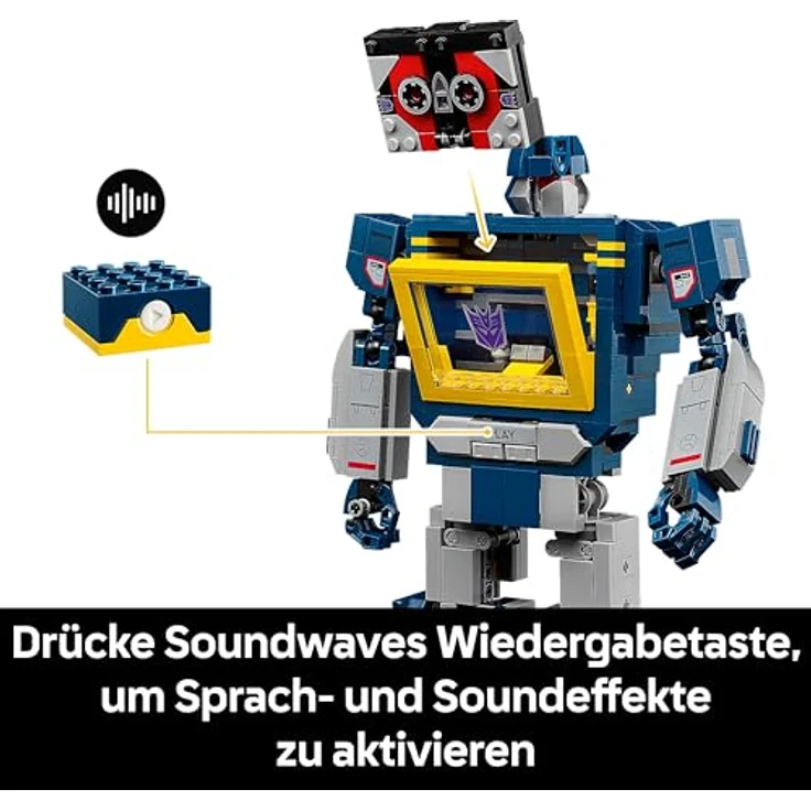 LEGO Icons 10358 Transformers: Soundwave Bausatz, 1.505 Teile, Mehrfarbig, ab 18 Jahren – Bild 4