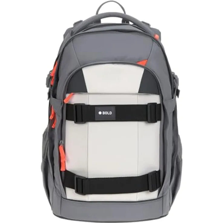 LÄSSIG Bold Origin Schulrucksack, anthrazit/grau, erweiterbar, verstellbarer Rücken, 29 x 44 x 23 cm