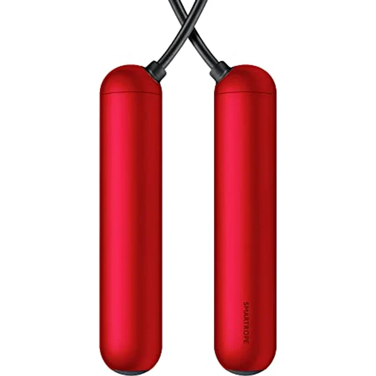 TANGRAM Factory Smart Rope – LED-eingebettetes Springseil - Sehen Sie Ihre Fitnessdaten in der Luft, während du springst (L, Rot) – Bild 2