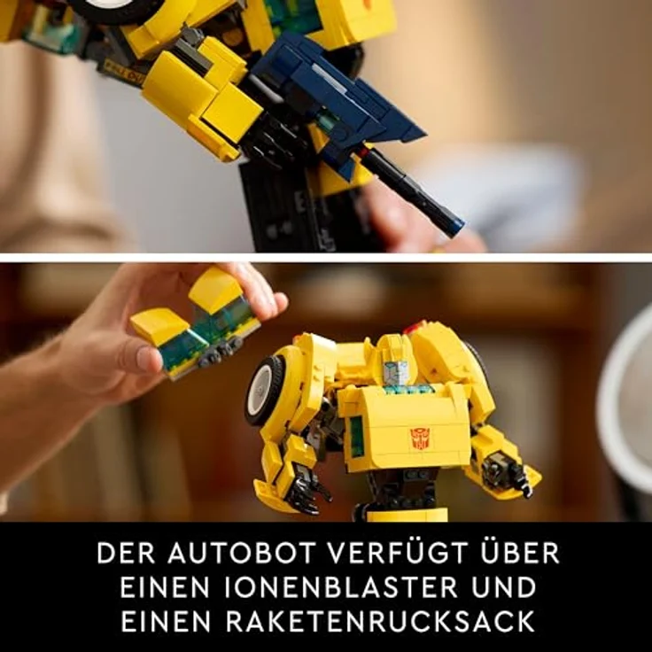 LEGO Icons Transformers Bumblebee, Roboter-Actionfigur für Erwachsene zum Sammeln, lässt sich in ein Auto umbauen, Abenteuer-Spielzeug 10338 - Preisvergleich – Bild 4