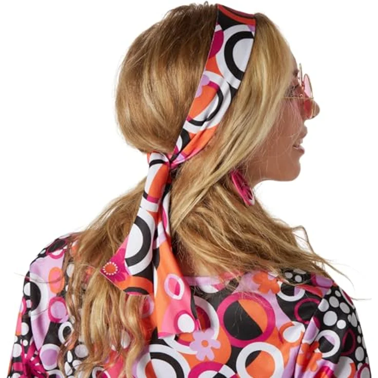 dressforfun Hippie Kostüm Set, 60er Jahre Kostüm, Kostüm Disco Damen, 70er Mode Damen, Hippie Frau, Flower Power, M - bunt – Bild 5