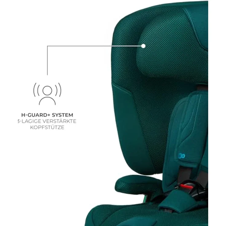Kinderkraft Fix2Go, Autokindersitz für Kinder 9-36 kg mit Schlaffunktion, Neigungsverstellung und SAFERIDE Sensor, grün – Bild 7
