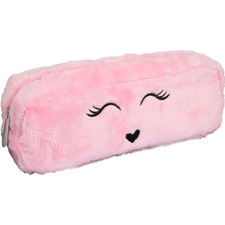 EXACOMPTA Federmäppchen XL, rechteckig aus Kunstfell, gefüttert mit Polyester, zufällige Farben: Blau, Elfenbein, Lila oder Rosa, 22,5 x 7,5 cm – Bild 1