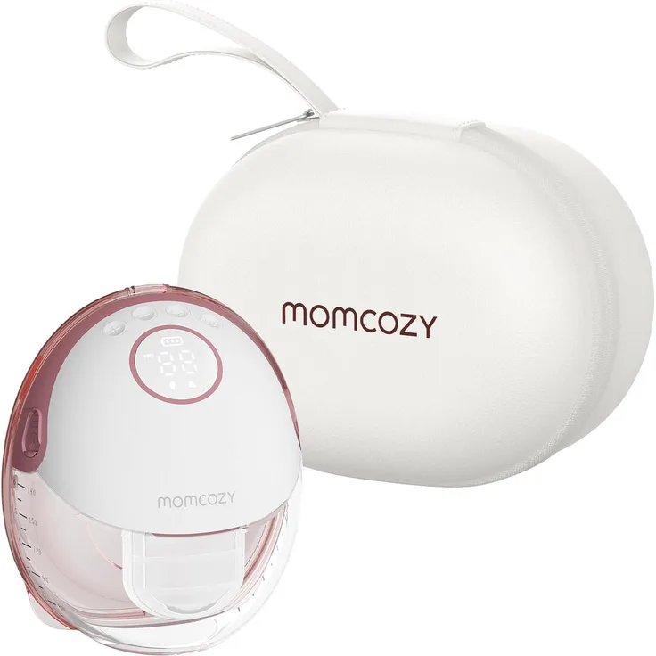 Momcozy M6 Hands-free Breast Pump, Milchpumpe in Rot mit 9 einstellbaren Stufen und leiser Betriebsweise unter 50 dB