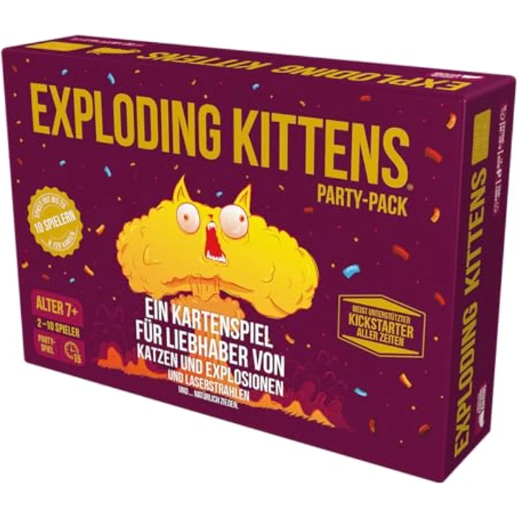 Exploding Kittens Spiel, Mehrfarbig, Bunt - Party-Pack für 2-10 Spieler, ab 7 Jahren, 15 Minuten Spielzeit – Bild 3