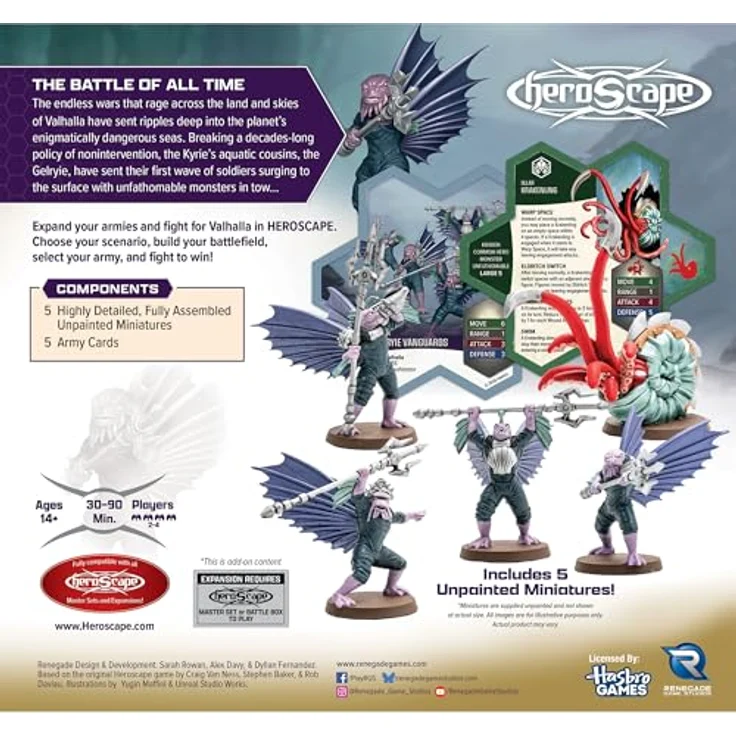 Renegade Heroscape Armeeerweiterung Embers of War: Krakenling & Gelryie Vanguards, für 2-4 Spieler, englische Version, strategische Erweiterung – Bild 2