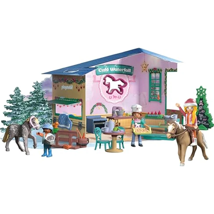PLAYMOBIL Horses of Waterfall 71952, Adventskalender Weihnachtsbacken im Reitcafé für Pferdefans mit täglichen Überraschungen und Zubehör, geeignet für Kinder ab 4 Jahren – Bild 2