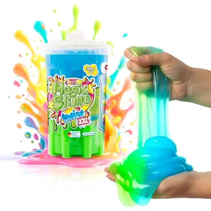 CRAZE Magic Slime Twist XXL, Mehrfarbiger Experimentierschleim 750 ml in neon und metallic, Sicher und giftstofffrei, Überraschungsfarbe – Bild 2