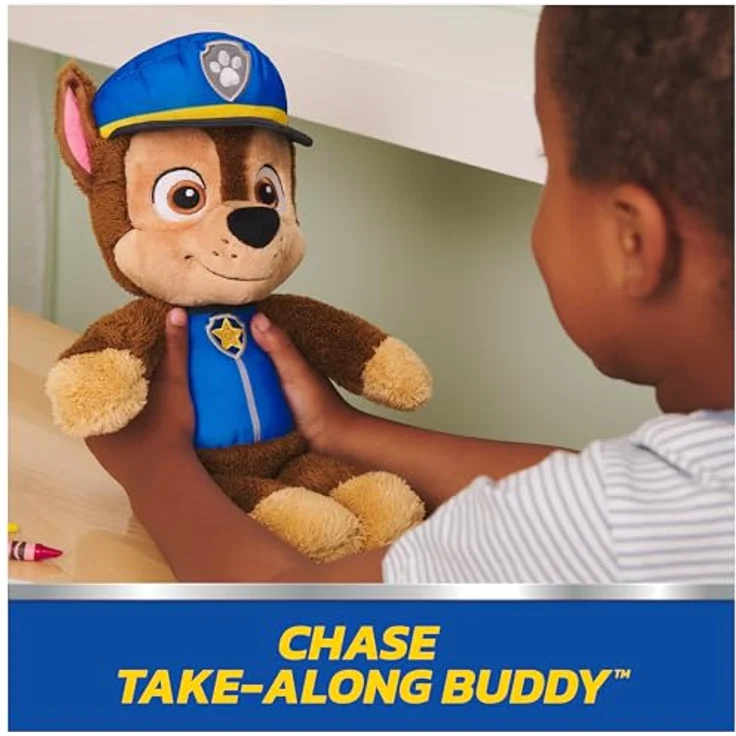 GUND Paw Patrol Chase Take Along Buddy, Plüschtier 33 cm in Blau/Braun, für Kinder ab 1 Jahr, weicher Spielkamerad – Bild 3