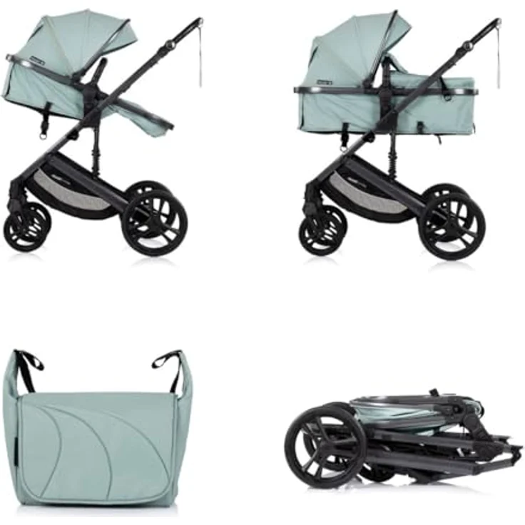 Chipolino Amore Kinderwagen 2 in 1, ab Geburt, verstellbar, mit Getränkehalter, Wickeltasche, Fußabdeckung und Korb, leichtes Design – Bild 5