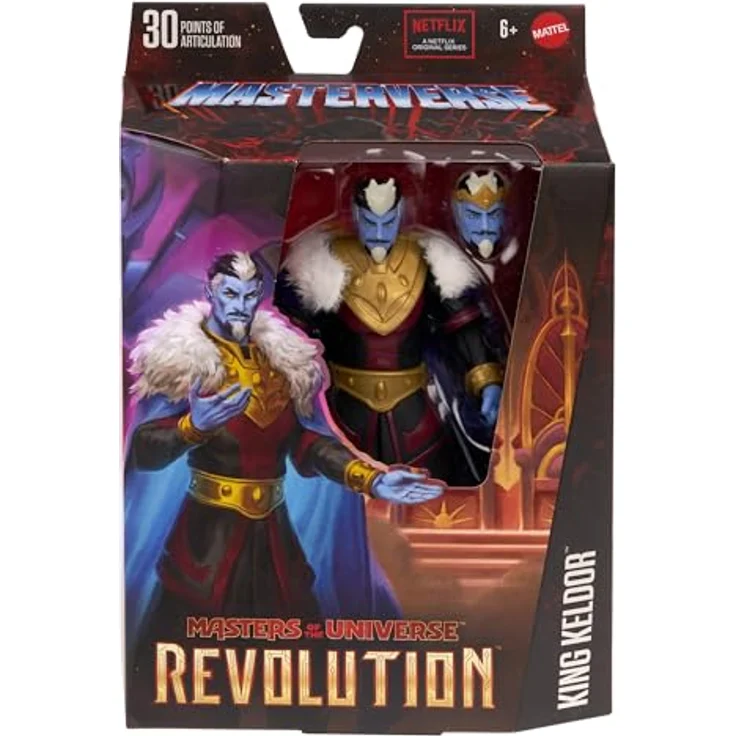 Mattel® Actionfigur Masters of the Universe Masterverse New Eternia King Keldor HYC50, Deluxe-Actionfigur mit 30 Bewegungspunkten, abnehmbarem Umhang und Krone, alternative Kopf und zusätzliche Hände – Bild 3