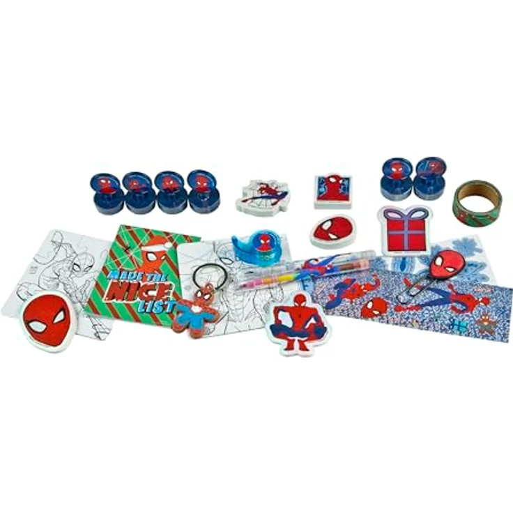 Undercover SPAN8027 - Spiderman Adventskalender für Kinder, mehrfarbig - Gefüllt mit 24 Schreibwaren Überraschungen und kleinen Spielzeugen, SPIDERMAN Motiv, für Kinder ab 3 Jahren – Bild 3