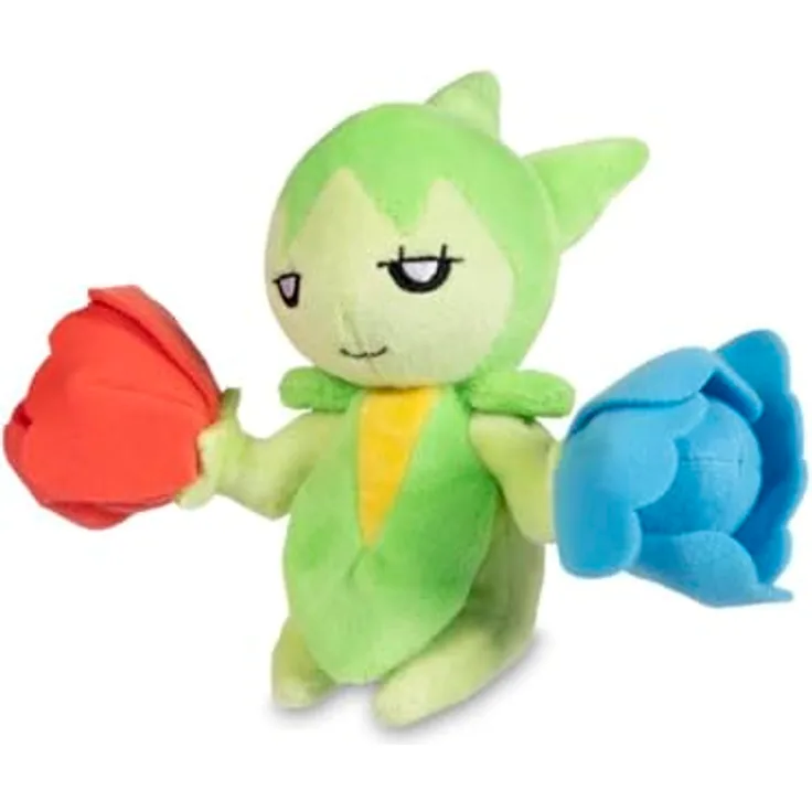 Tinisu Pokemon Roselia Kuscheltier, 19 cm Plüschtier aus weichem Stoff, detailgetreu verarbeitet