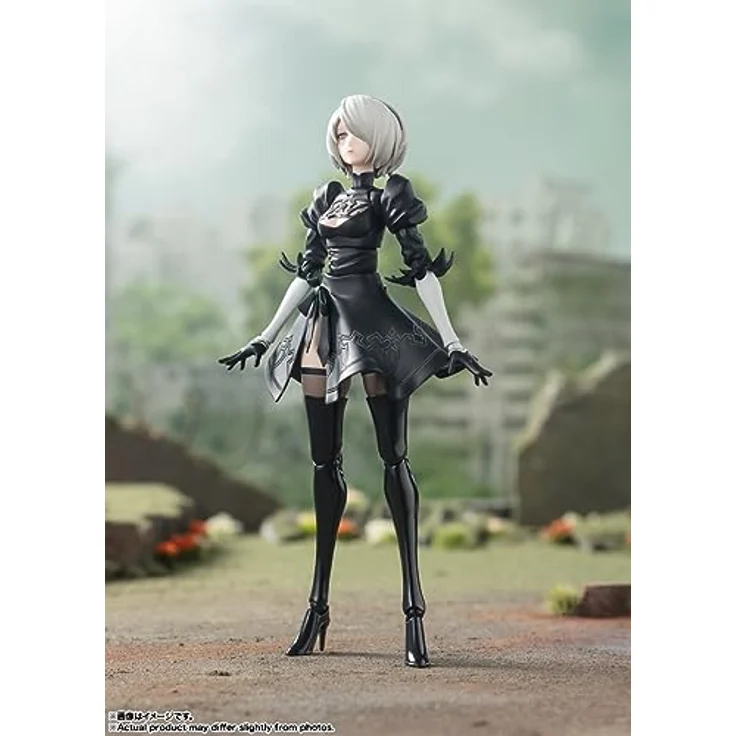 Bandai Tamashii Nations NieR: Automata S.H. Figuarts Actionfigur 2B, 15 cm mit Zubehör und Austauschteilen – Bild 6