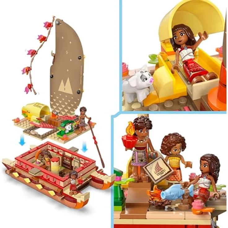LEGO Vaianas Abenteuerfloß, Spielset für Kinder ab 6 Jahren, Schiffsspielzeug mit Disney Charakteren – Bild 3