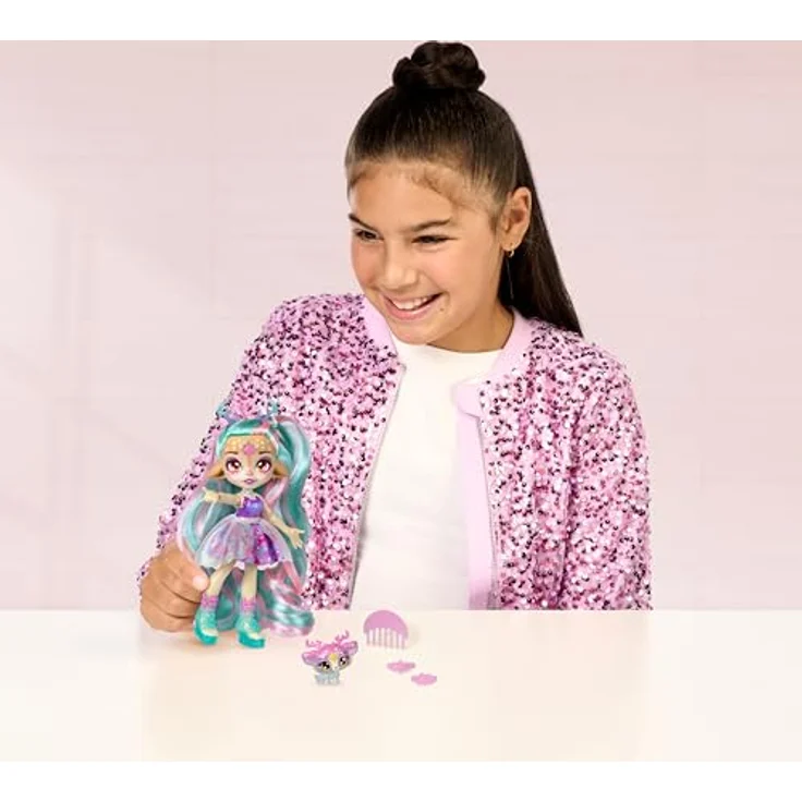 Moose Anziehpuppe Magic MIxies Galaxy Hair Pixling - Deerlee, Ankleidepuppe mit farbwechselndem türkisem zu lila Haar – Bild 6