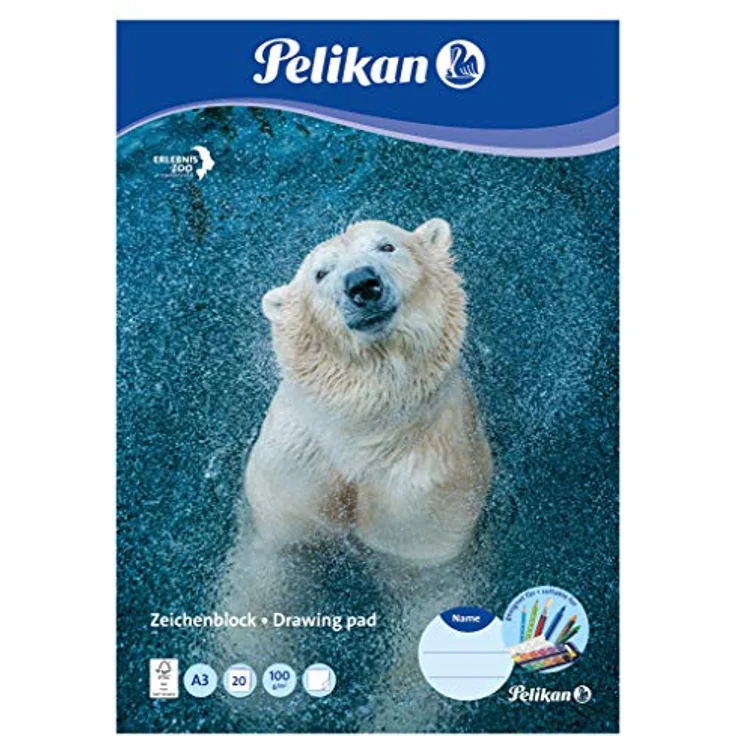 Pelikan Zeichenblock A3, 20 Blatt, 100 g/m², ideal für feuchte und trockene Maltechniken – Bild 5