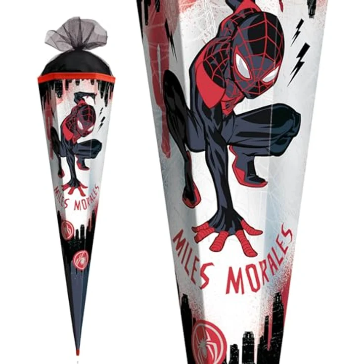 Roth Schultüte Marvel Spider-Man Miles Morales, eckige Folie mit Schutzspitze – Bild 3