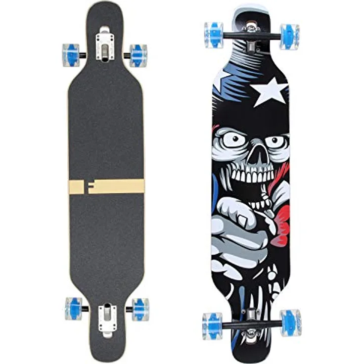 FunTomia Flex3 bis 68kg - Camber Longboard (Amerika LED - Ahornholz)