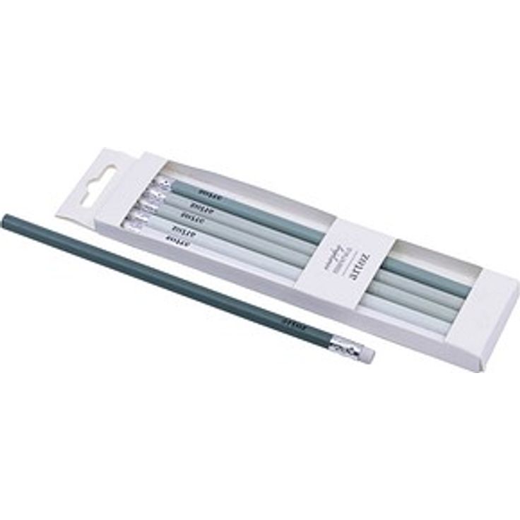artoz Bleistift-Set weiß und grüntöne, 6 St., ergonomischer Stiftschaft für präzises Arbeiten