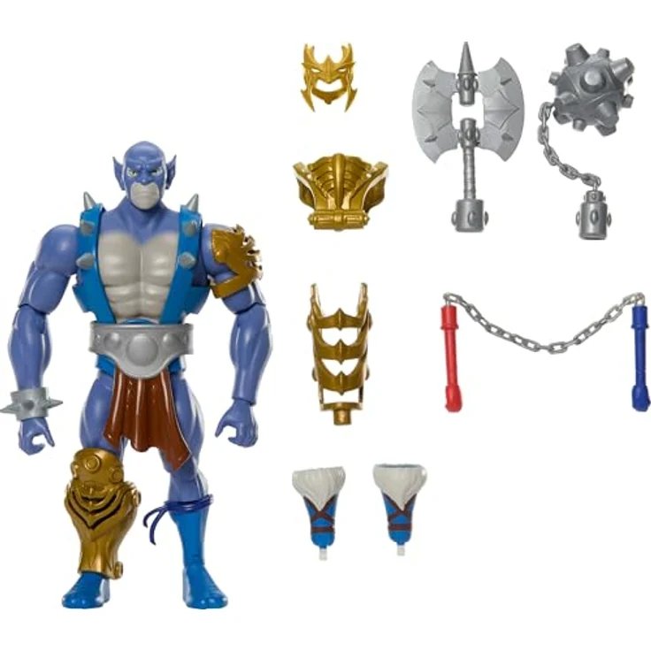 Masters of the Universe Origins Panthro, 14 cm bewegliche Actionfigur, abnehmbare Rüstung, Streitkolben, Axt und Mini-Comic, 1980er Crossover-Spielzeug, JFW97 – Bild 1