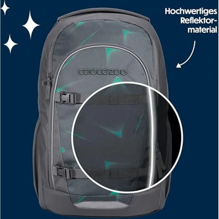 Coocazoo Schulrucksack Every „Arrow Drift“, grau-türkis, ergonomisch, höhenverstellbar, mit Brust- und Hüftgurt, 30 Liter, ab der 3. Klasse – Bild 5